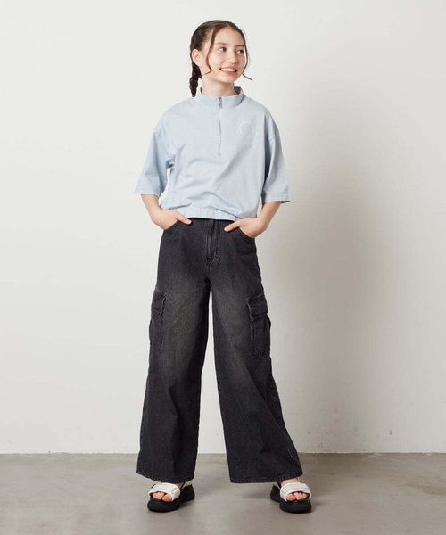 a.v.v（アーヴェヴェ）の「【ジュニア】[140-150]カーゴデニムワイドパンツ（デニムパンツ・キッズ・ブルー/ブラック・140/150）」の20枚目の写真