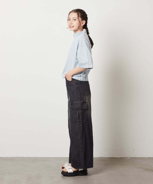 a.v.v（アーヴェヴェ）の「【ジュニア】[140-150]カーゴデニムワイドパンツ（デニムパンツ・キッズ・ブルー/ブラック・140/150）」の22枚目の写真