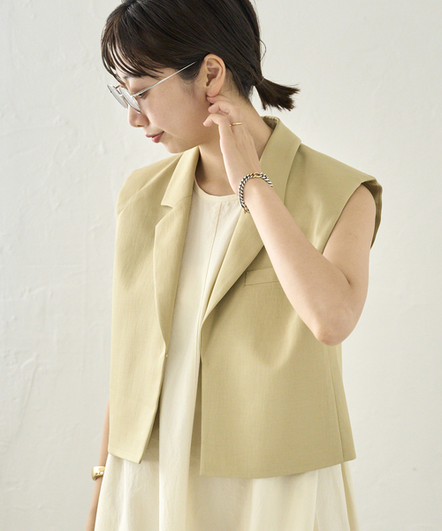 plage（プラージュ）の「RIAM ショートジャケット（その他アウター・レディース・チャコールグレー/キャメル・38/36）」の2枚目の写真