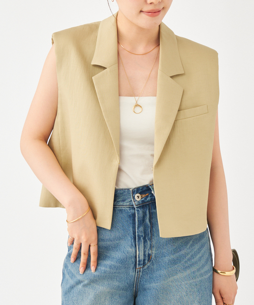 plage（プラージュ）の「RIAM ショートジャケット（その他アウター・レディース・チャコールグレー/キャメル・38/36）」の7枚目の写真