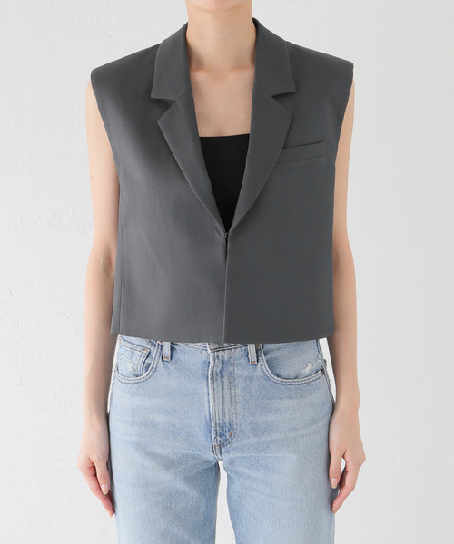 plage（プラージュ）の「RIAM ショートジャケット（その他アウター・レディース・チャコールグレー/キャメル・38/36）」の10枚目の写真