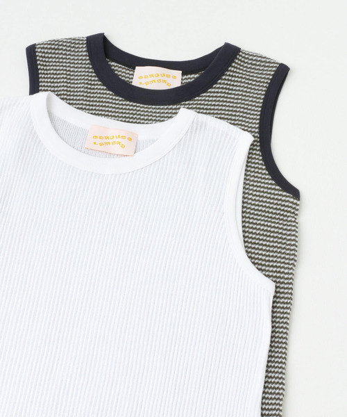 URBAN RESEARCH ROSSO WOMEN（アーバンリサーチ　ロッソ）の「CaRouseLamBRa　NO-SLEEVE PACK WHITE BORDER（タンクトップ・レディース・キャメル/その他1/グリーン系その他・OS）」の3枚目の写真