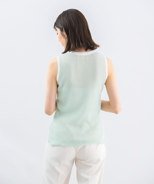 URBAN RESEARCH ROSSO WOMEN（アーバンリサーチ　ロッソ）の「CaRouseLamBRa　NO-SLEEVE PACK WHITE BORDER（タンクトップ・レディース・キャメル/その他1/グリーン系その他・OS）」の6枚目の写真