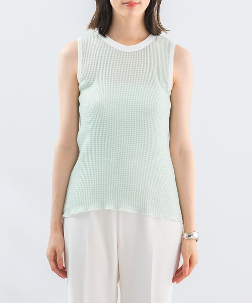 URBAN RESEARCH ROSSO WOMEN（アーバンリサーチ　ロッソ）の「CaRouseLamBRa　NO-SLEEVE PACK WHITE BORDER（タンクトップ・レディース・キャメル/その他1/グリーン系その他・OS）」の8枚目の写真