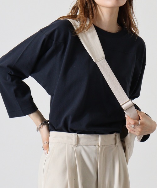 CROSS & STITCH(クロスステッチ)の「CROSS & STITCH 6.2オンス オープンエンド フットボール 七分袖Tシャツ(Tシャツ/カットソー・メンズ・ホワイト/ネイビー/ブラック/ヘザーグレー・L/M/S/XL)」の4枚目の写真