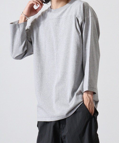 CROSS & STITCH(クロスステッチ)の「CROSS & STITCH 6.2オンス オープンエンド フットボール 七分袖Tシャツ(Tシャツ/カットソー・メンズ・ホワイト/ネイビー/ブラック/ヘザーグレー・L/M/S/XL)」の6枚目の写真