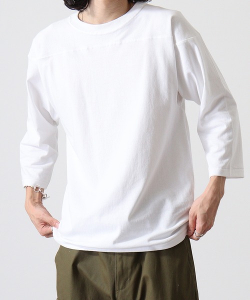 CROSS & STITCH(クロスステッチ)の「CROSS & STITCH 6.2オンス オープンエンド フットボール 七分袖Tシャツ(Tシャツ/カットソー・メンズ・ホワイト/ネイビー/ブラック/ヘザーグレー・L/M/S/XL)」の10枚目の写真