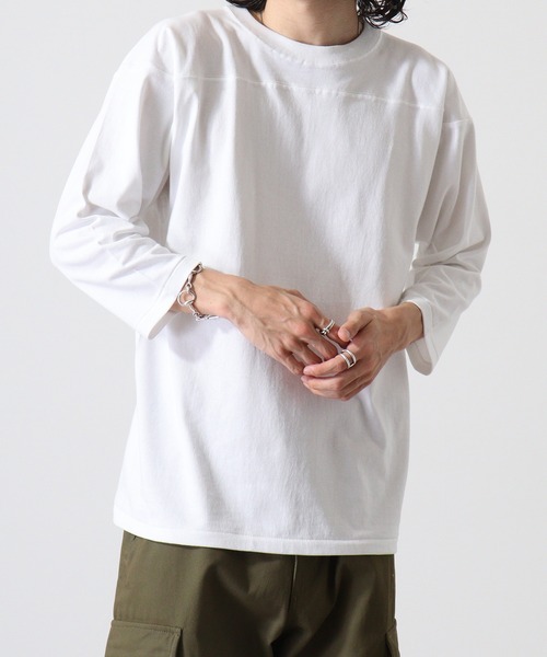 CROSS & STITCH(クロスステッチ)の「CROSS & STITCH 6.2オンス オープンエンド フットボール 七分袖Tシャツ(Tシャツ/カットソー・メンズ・ホワイト/ネイビー/ブラック/ヘザーグレー・L/M/S/XL)」の9枚目の写真