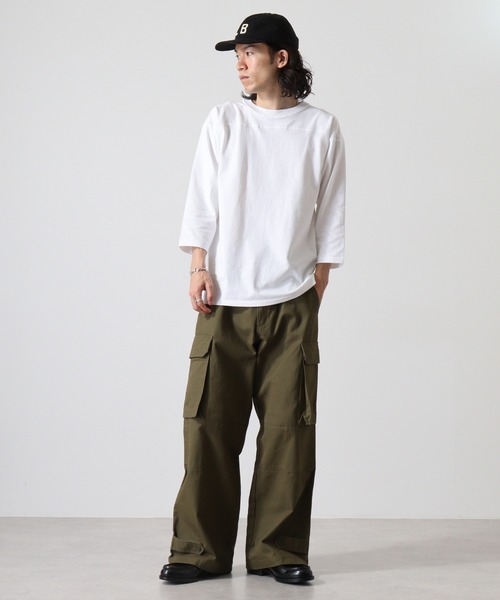 CROSS & STITCH(クロスステッチ)の「CROSS & STITCH 6.2オンス オープンエンド フットボール 七分袖Tシャツ(Tシャツ/カットソー・メンズ・ホワイト/ネイビー/ブラック/ヘザーグレー・L/M/S/XL)」の11枚目の写真