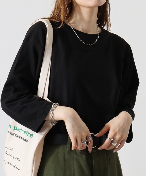 CROSS & STITCH(クロスステッチ)の「CROSS & STITCH 6.2オンス オープンエンド フットボール 七分袖Tシャツ(Tシャツ/カットソー・メンズ・ホワイト/ネイビー/ブラック/ヘザーグレー・L/M/S/XL)」の22枚目の写真