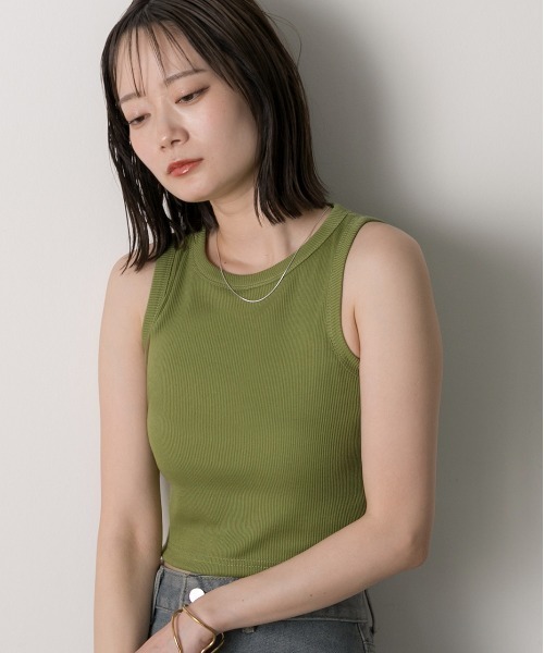 ad thie(アドティエ)の「アメリカンスリーブ タンクトップ(タンクトップ・レディース・オフホワイト/ブラック/ピンク/グリーン・FREE)」の18枚目の写真