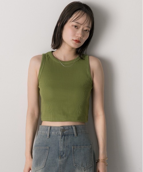 ad thie(アドティエ)の「アメリカンスリーブ タンクトップ(タンクトップ・レディース・オフホワイト/ブラック/ピンク/グリーン・FREE)」の16枚目の写真