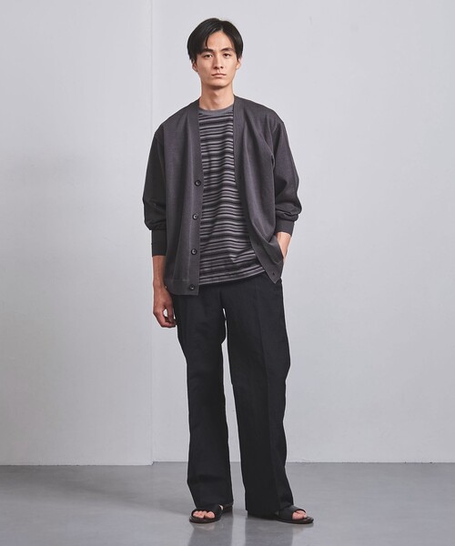 UNITED ARROWS（ユナイテッドアローズ）の「ミラノリブ マルチボーダー Tシャツ -ウォッシャブル-（Tシャツ/カットソー・メンズ・ダークグレー/ライトブルー・S/M/L/XL）」の5枚目の写真