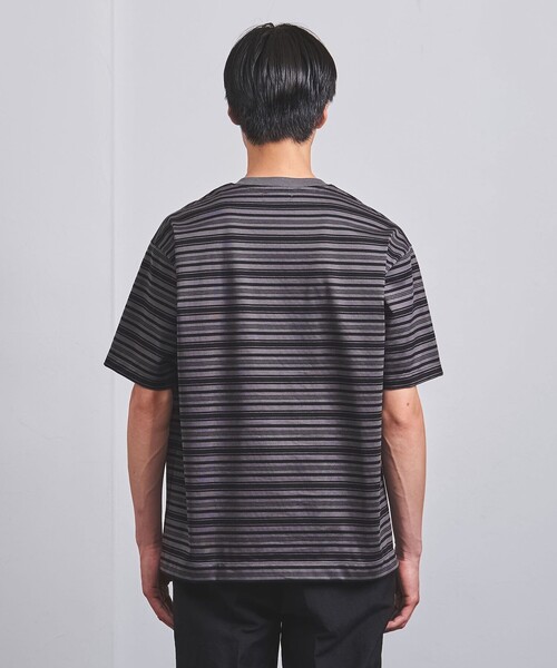 UNITED ARROWS（ユナイテッドアローズ）の「ミラノリブ マルチボーダー Tシャツ -ウォッシャブル-（Tシャツ/カットソー・メンズ・ダークグレー/ライトブルー・S/M/L/XL）」の11枚目の写真