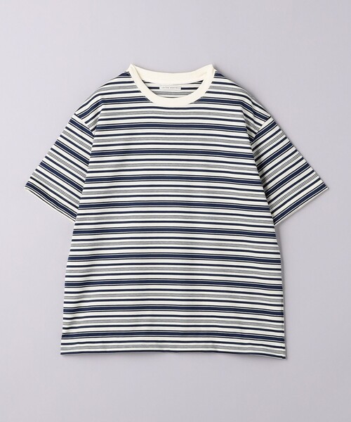 UNITED ARROWS（ユナイテッドアローズ）の「ミラノリブ マルチボーダー Tシャツ -ウォッシャブル-（Tシャツ/カットソー・メンズ・ダークグレー/ライトブルー・S/M/L/XL）」の12枚目の写真