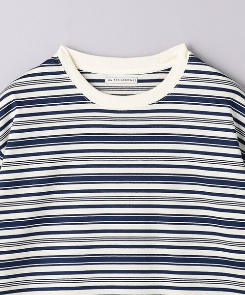UNITED ARROWS（ユナイテッドアローズ）の「ミラノリブ マルチボーダー Tシャツ -ウォッシャブル-（Tシャツ/カットソー・メンズ・ダークグレー/ライトブルー・S/M/L/XL）」の14枚目の写真
