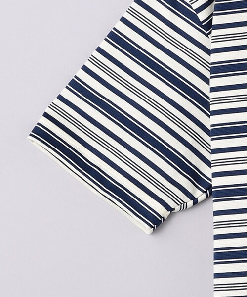 UNITED ARROWS（ユナイテッドアローズ）の「ミラノリブ マルチボーダー Tシャツ -ウォッシャブル-（Tシャツ/カットソー・メンズ・ダークグレー/ライトブルー・S/M/L/XL）」の15枚目の写真