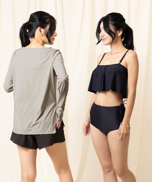 セール】フリルタンキニ レディース水着4点セット [ラッシュ