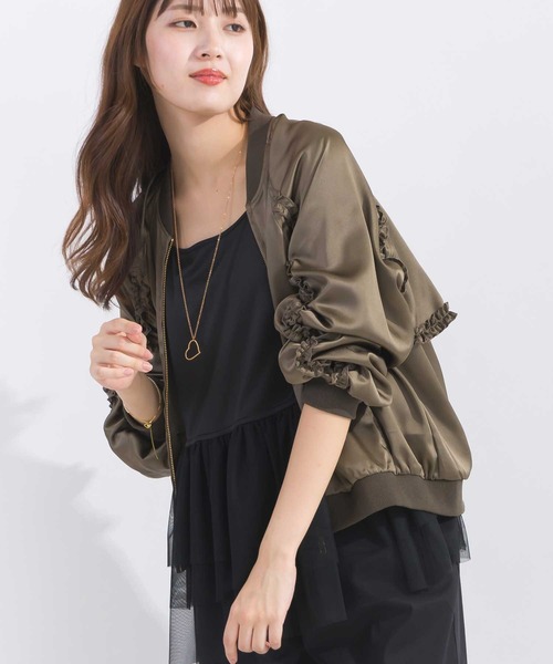 【セール】【セットアップ可能】フリル付きブルゾン（ブルゾン）｜PICCIN（ピッチン）