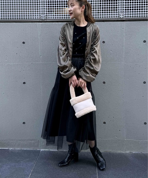 【セール】【セットアップ可能】フリル付きブルゾン（ブルゾン）｜PICCIN（ピッチン）