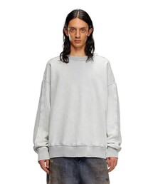 DIESEL リブ編みグレーセーター DIESEL ニット セーター Rib-knit top with oval d レディース