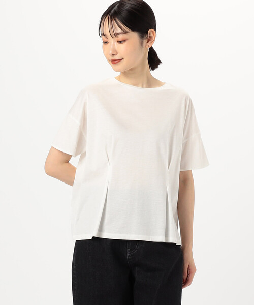 COMME CA ISM(コムサイズム)の「綿混 タック Tシャツ(Tシャツ/カットソー・レディース・ブルー/ブラック/ホワイト・M/L)」の11枚目の写真