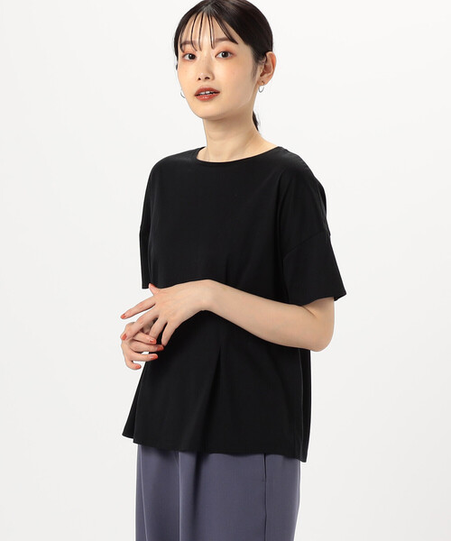 COMME CA ISM(コムサイズム)の「綿混 タック Tシャツ(Tシャツ/カットソー・レディース・ブルー/ブラック/ホワイト・M/L)」の8枚目の写真