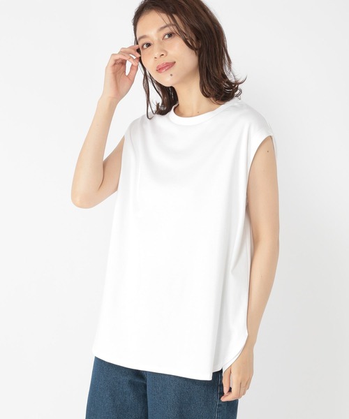 studio CLIP(スタディオクリップ)の「【接触冷感/UVカット】ひんやりスムースアウトタンク(タンクトップ・レディース・スモーク/ピンク/ライトグリーン/オフホワイト・FREE)」の5枚目の写真