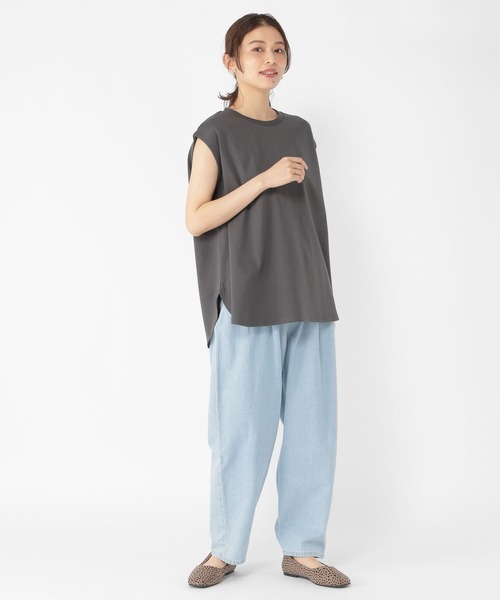 studio CLIP(スタディオクリップ)の「【接触冷感/UVカット】ひんやりスムースアウトタンク(タンクトップ・レディース・スモーク/ピンク/ライトグリーン/オフホワイト・FREE)」の6枚目の写真