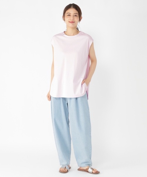 studio CLIP(スタディオクリップ)の「【接触冷感/UVカット】ひんやりスムースアウトタンク(タンクトップ・レディース・スモーク/ピンク/ライトグリーン/オフホワイト・FREE)」の8枚目の写真