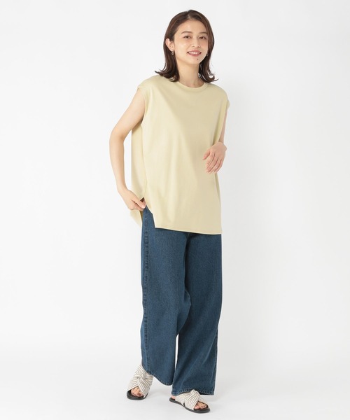 studio CLIP(スタディオクリップ)の「【接触冷感/UVカット】ひんやりスムースアウトタンク(タンクトップ・レディース・スモーク/ピンク/ライトグリーン/オフホワイト・FREE)」の10枚目の写真