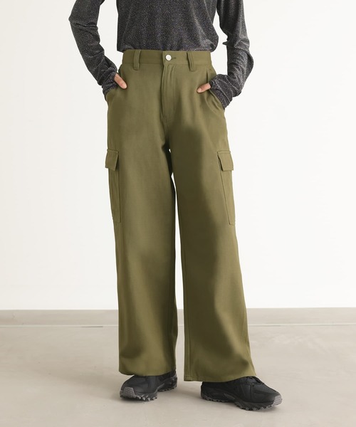 n'OrLABEL（ノアールレーベル）の「『ワイドカーゴパンツ』（カーゴパンツ・レディース・ブラック/カーキ・L～LL/S～Ｍ/3L）」の4枚目の写真