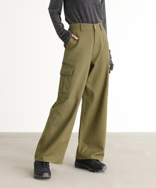 n'OrLABEL（ノアールレーベル）の「『ワイドカーゴパンツ』（カーゴパンツ・レディース・ブラック/カーキ・L～LL/S～Ｍ/3L）」の3枚目の写真