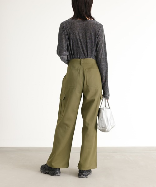 n'OrLABEL（ノアールレーベル）の「『ワイドカーゴパンツ』（カーゴパンツ・レディース・ブラック/カーキ・L～LL/S～Ｍ/3L）」の7枚目の写真