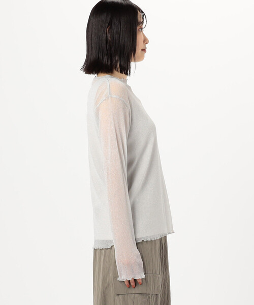 COMME CA ISM(コムサイズム)の「シアーラメ カットソー(長袖)(Tシャツ/カットソー・レディース・ブラック/ライトグレー・LARGE/MEDIUM)」の13枚目の写真