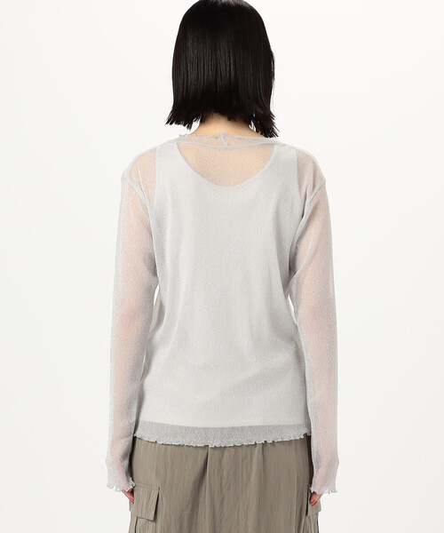 COMME CA ISM(コムサイズム)の「シアーラメ カットソー(長袖)(Tシャツ/カットソー・レディース・ブラック/ライトグレー・LARGE/MEDIUM)」の14枚目の写真