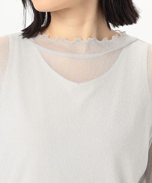 COMME CA ISM(コムサイズム)の「シアーラメ カットソー(長袖)(Tシャツ/カットソー・レディース・ブラック/ライトグレー・LARGE/MEDIUM)」の15枚目の写真
