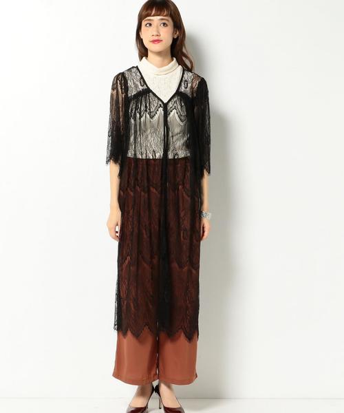 Another Edition（アナザーエディション）の「レースロングカーディガン2/AEFC LACE LONG　CGN 2◆（カーディガン/ボレロ・レディース・ブラック・フリー）」の10枚目の写真