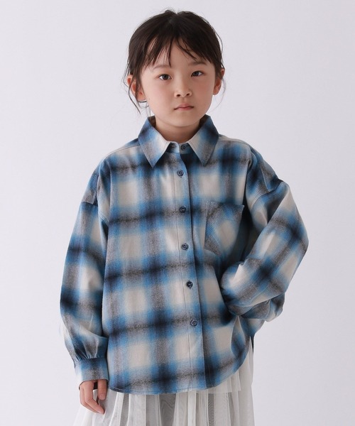 10C REPIPI（ジューシーレピピ）の「【10C REPIPI】チェックルーズシャツ（シャツ/ブラウス・キッズ・ブラウン/ブルー/レッド・130cm/110cm/120cm）」の3枚目の写真