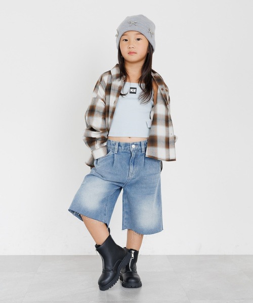 10C REPIPI（ジューシーレピピ）の「【10C REPIPI】チェックルーズシャツ（シャツ/ブラウス・キッズ・ブラウン/ブルー/レッド・130cm/110cm/120cm）」の7枚目の写真