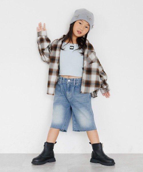 10C REPIPI（ジューシーレピピ）の「【10C REPIPI】チェックルーズシャツ（シャツ/ブラウス・キッズ・ブラウン/ブルー/レッド・130cm/110cm/120cm）」の6枚目の写真