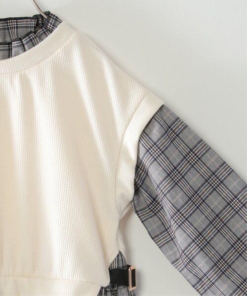 ikka（イッカ）の「ベストレイヤードドッキングワンピース（120~160cm）（ワンピース・キッズ・ライトベージュ/ブラック・150/140/130/120/160）」の9枚目の写真