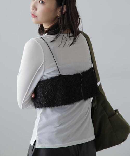 FREE'S MART（フリーズマート）の「ラメキャミソールビスチェ（キャミソール・レディース・ホワイト/ブラック・FREE）」の17枚目の写真