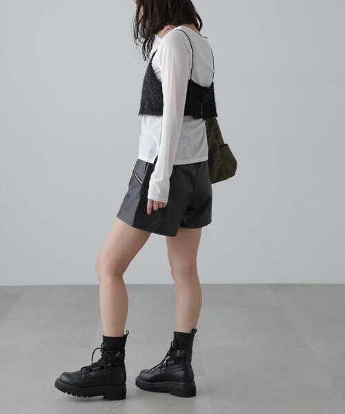 FREE'S MART（フリーズマート）の「ラメキャミソールビスチェ（キャミソール・レディース・ホワイト/ブラック・FREE）」の5枚目の写真