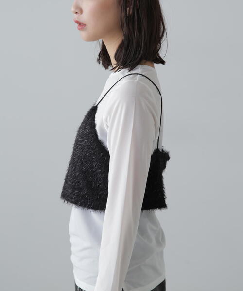 FREE'S MART（フリーズマート）の「ラメキャミソールビスチェ（キャミソール・レディース・ホワイト/ブラック・FREE）」の8枚目の写真