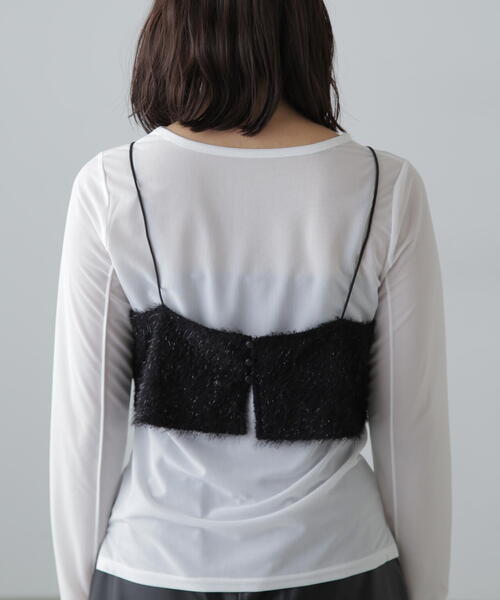 FREE'S MART（フリーズマート）の「ラメキャミソールビスチェ（キャミソール・レディース・ホワイト/ブラック・FREE）」の9枚目の写真