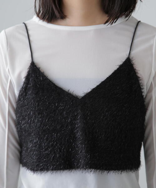 FREE'S MART（フリーズマート）の「ラメキャミソールビスチェ（キャミソール・レディース・ホワイト/ブラック・FREE）」の10枚目の写真