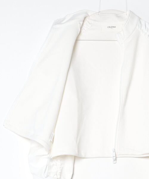 CELENA（セレナ）の「ギャザースリーブ ジップアップブルゾン（ブルゾン・レディース・ホワイト・M/L/XL）」の9枚目の写真
