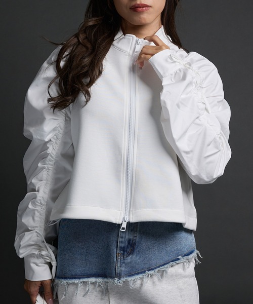 CELENA（セレナ）の「ギャザースリーブ ジップアップブルゾン（ブルゾン・レディース・ホワイト・M/L/XL）」の12枚目の写真