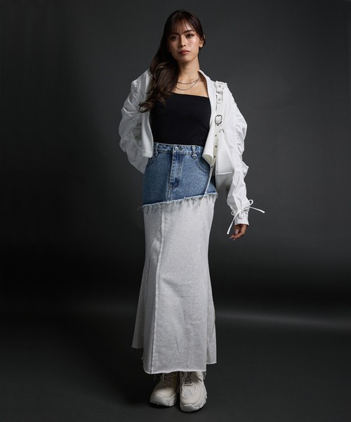 CELENA（セレナ）の「ギャザースリーブ ジップアップブルゾン（ブルゾン・レディース・ホワイト・M/L/XL）」の3枚目の写真